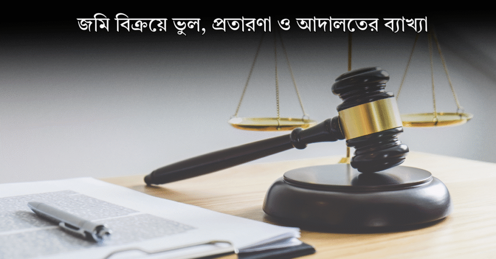 জমি বিক্রয়ে ভুল, প্রতারণা ও আদালতের ব্যাখ্যা