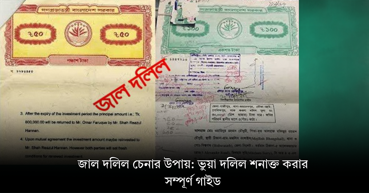 জাল দলিল চেনার উপায়