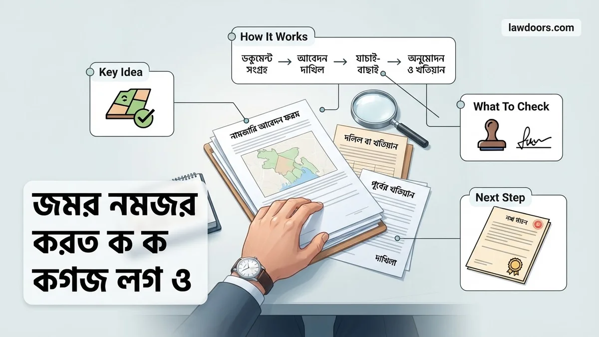 জমির নামজারি করতে কী কী কাগজ লাগে ও সকল নিয়ম জমির নামজারি করতে কী কী কাগজ লাগে ও সকল নিয়ম expert guide showing the main topic and key context